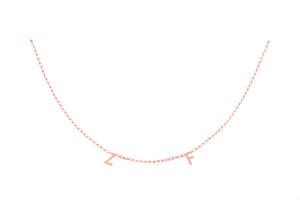 Rose Gold Lily 2 Letter Necklace