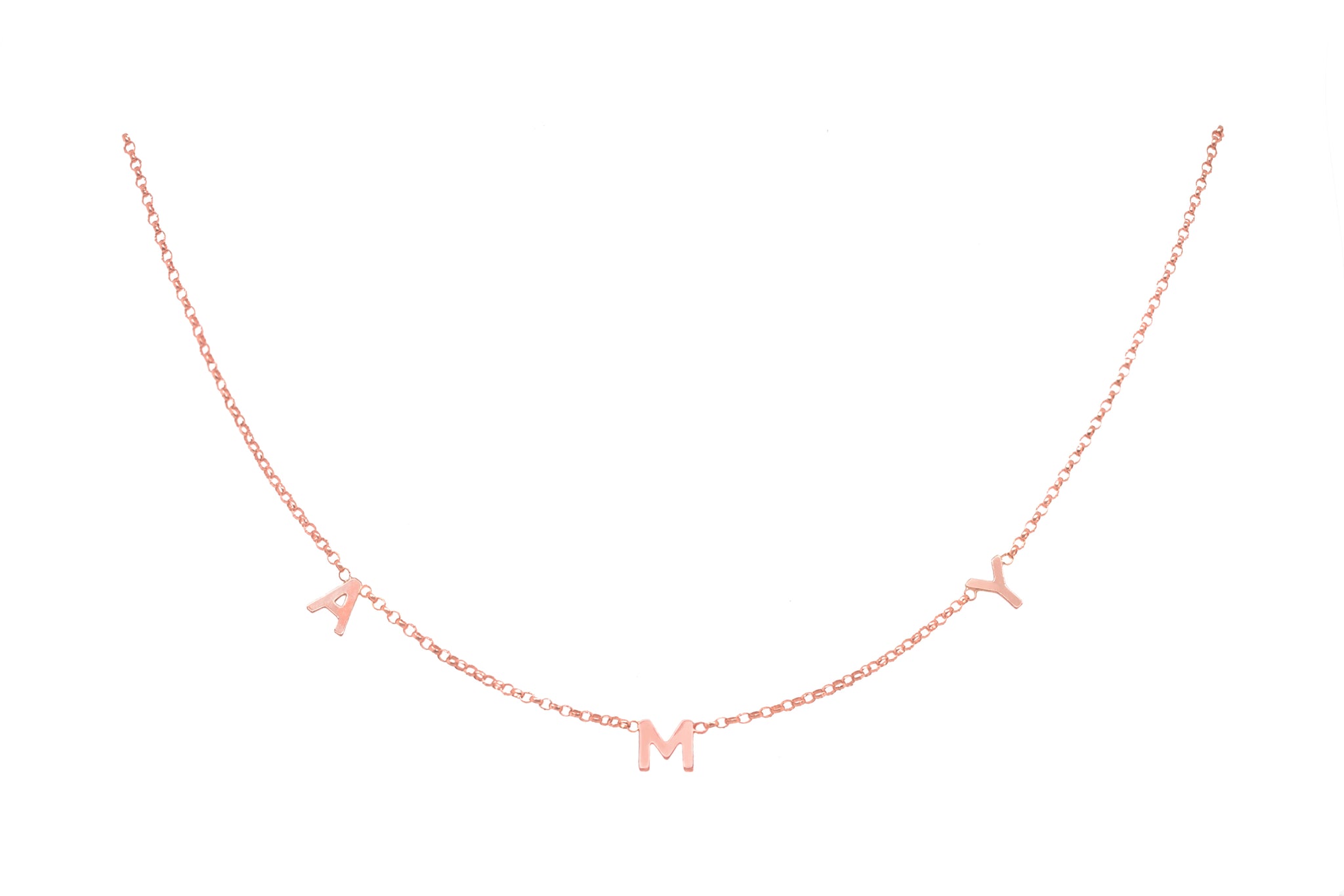 Rose Gold Lily 3 Letter Necklace