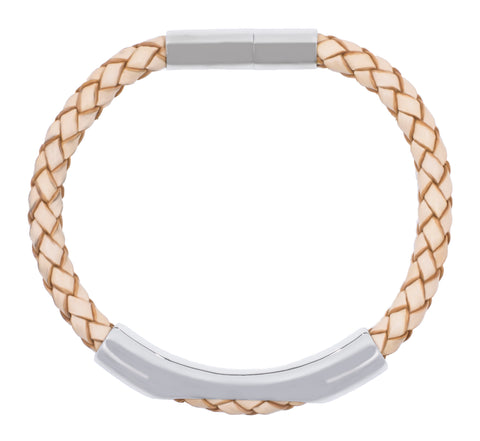 Beige Leather Bangle