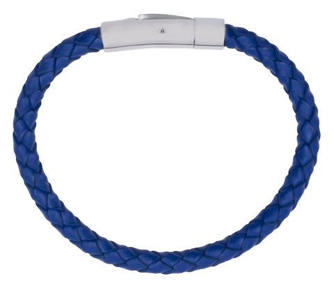 Blue Leather Bangle